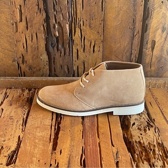 Aquatalia Men Gino Chukka Boots Beige Capuccino Suede Lace Up SZ 8.5-new no box main image 5
